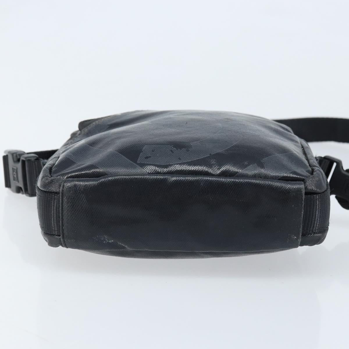 CHANEL Shoulder Bag Coated Canvas Black CC Auth bs34014