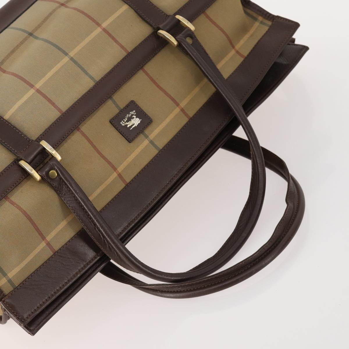 BURBERRY Nova Check Hand Bag Canvas 4 Set Black Beige Auth bs34018