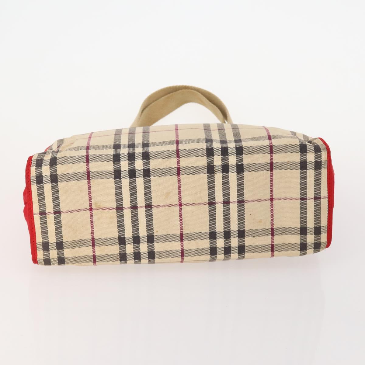 BURBERRY Nova Check Hand Bag Canvas 4 Set Black Beige Auth bs34018