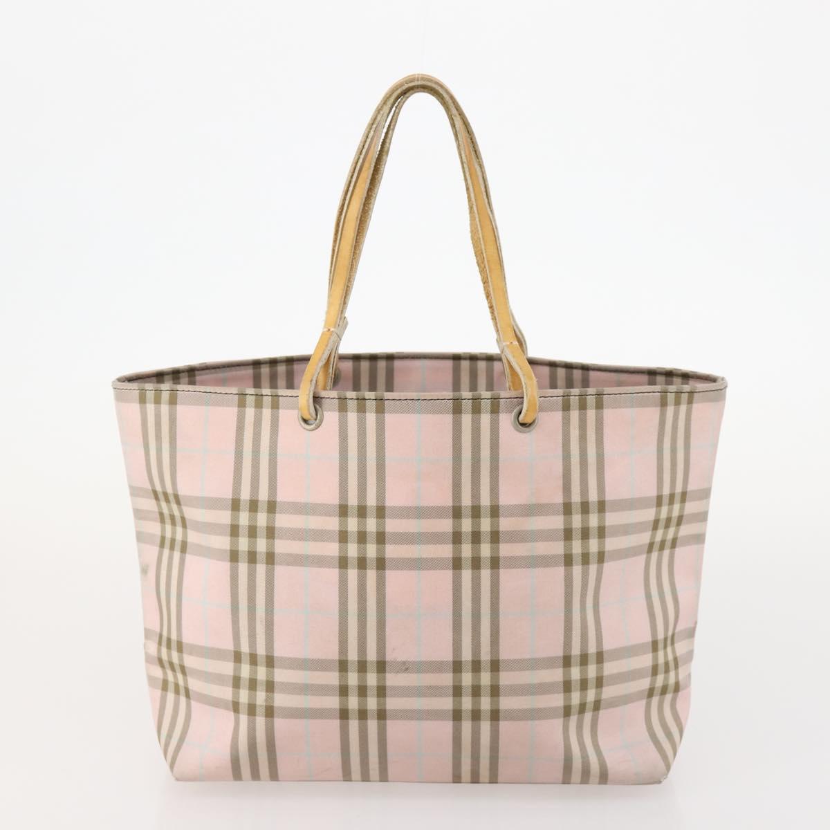 BURBERRY Nova Check Hand Bag Canvas 4 Set Black Beige Auth bs34018