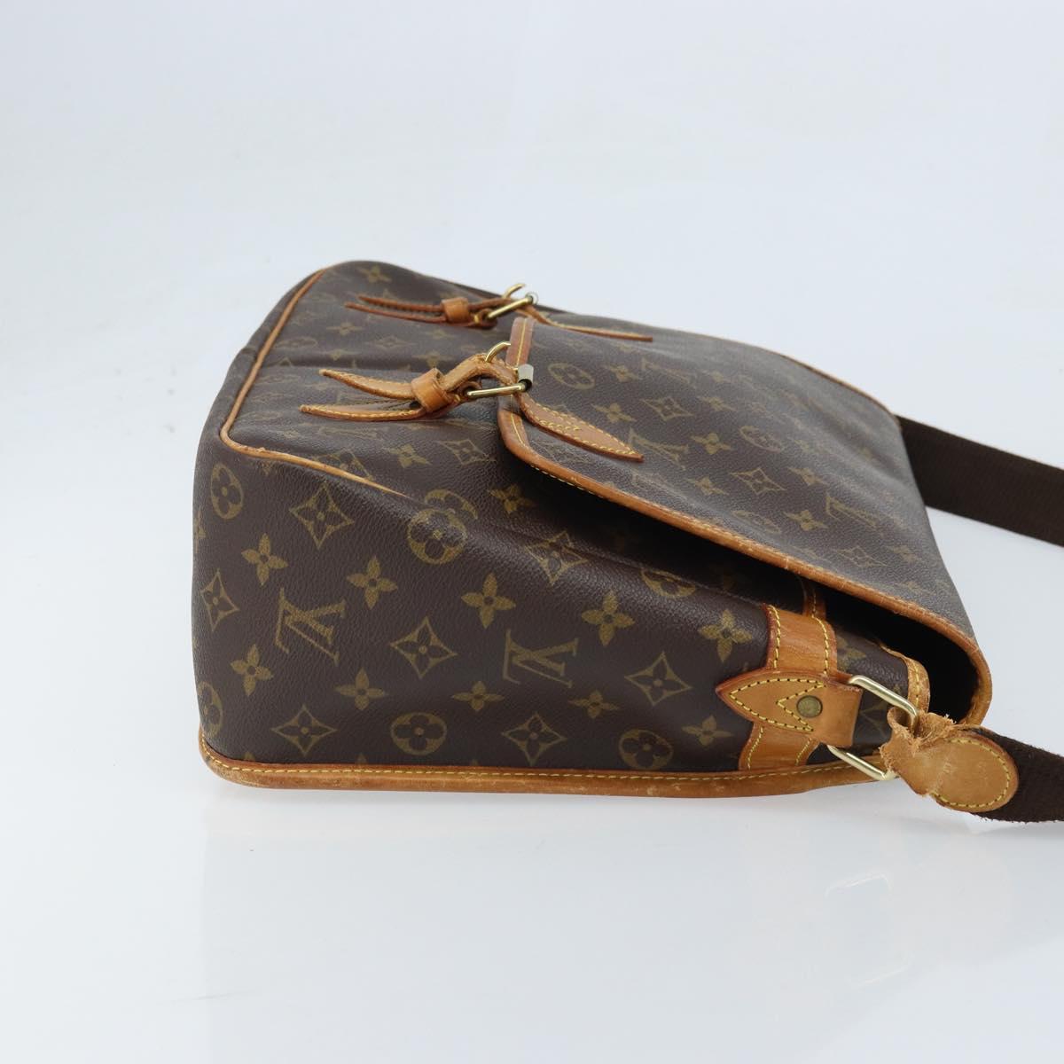 LOUIS VUITTON Monogram Gibeciere GM Shoulder Bag M42246 LV Auth bs34030