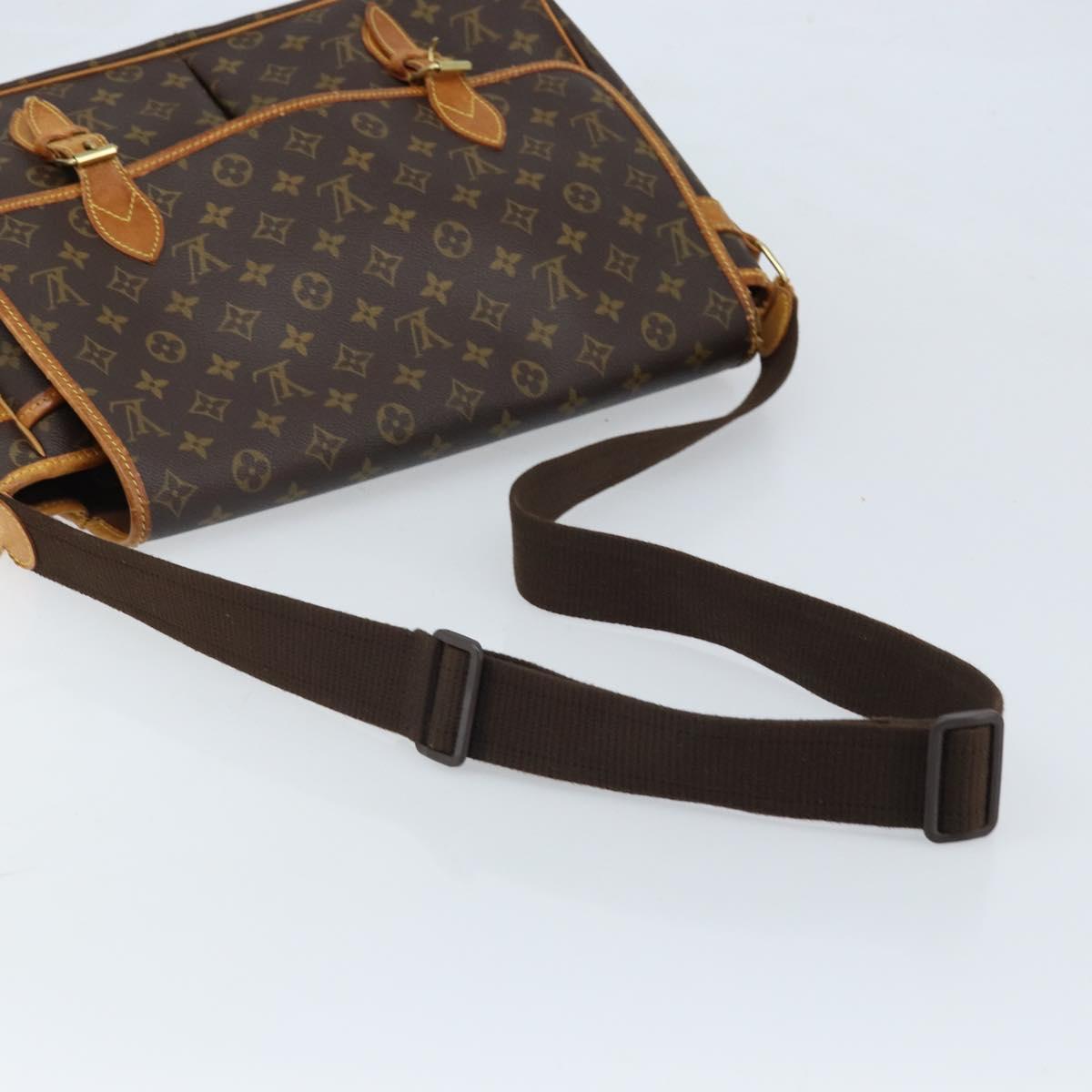 LOUIS VUITTON Monogram Gibeciere GM Shoulder Bag M42246 LV Auth bs34030