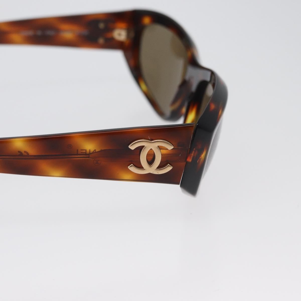 CHANEL Sunglasses plastic Brown CC Auth bs34035