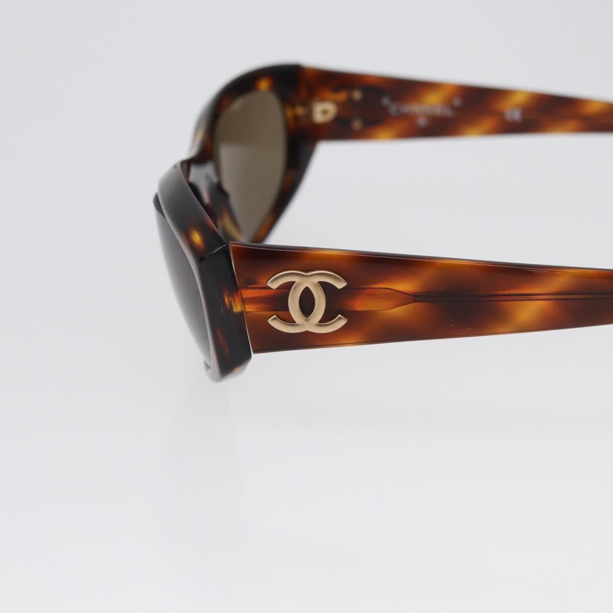 CHANEL Sunglasses plastic Brown CC Auth bs34035