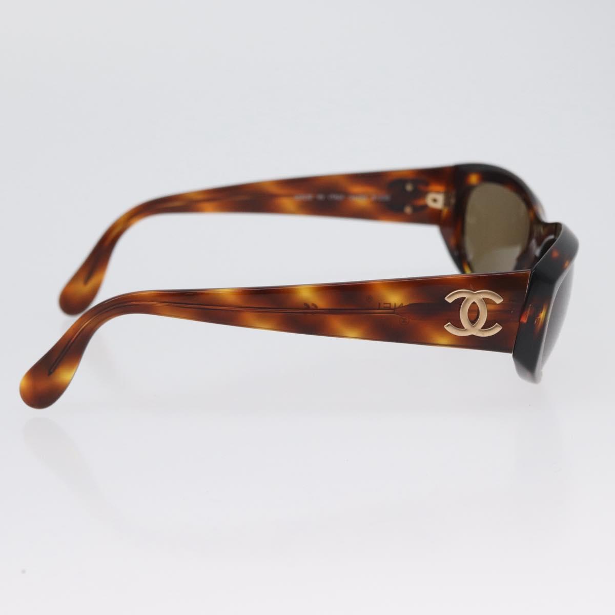 CHANEL Sunglasses plastic Brown CC Auth bs34035
