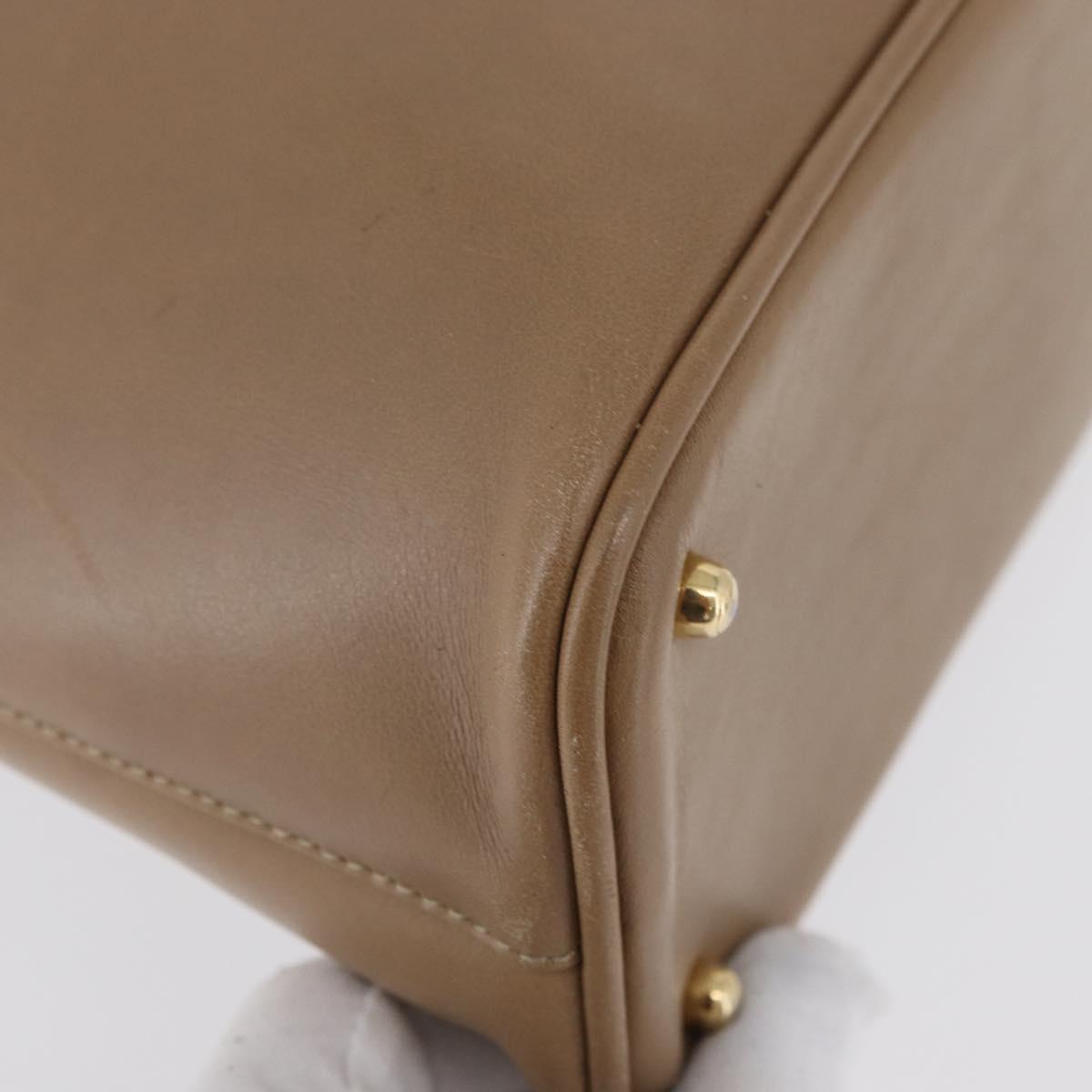 GUCCI Bamboo Tote Bag Leather Beige Gold 000 1186 0289 Auth bs34037