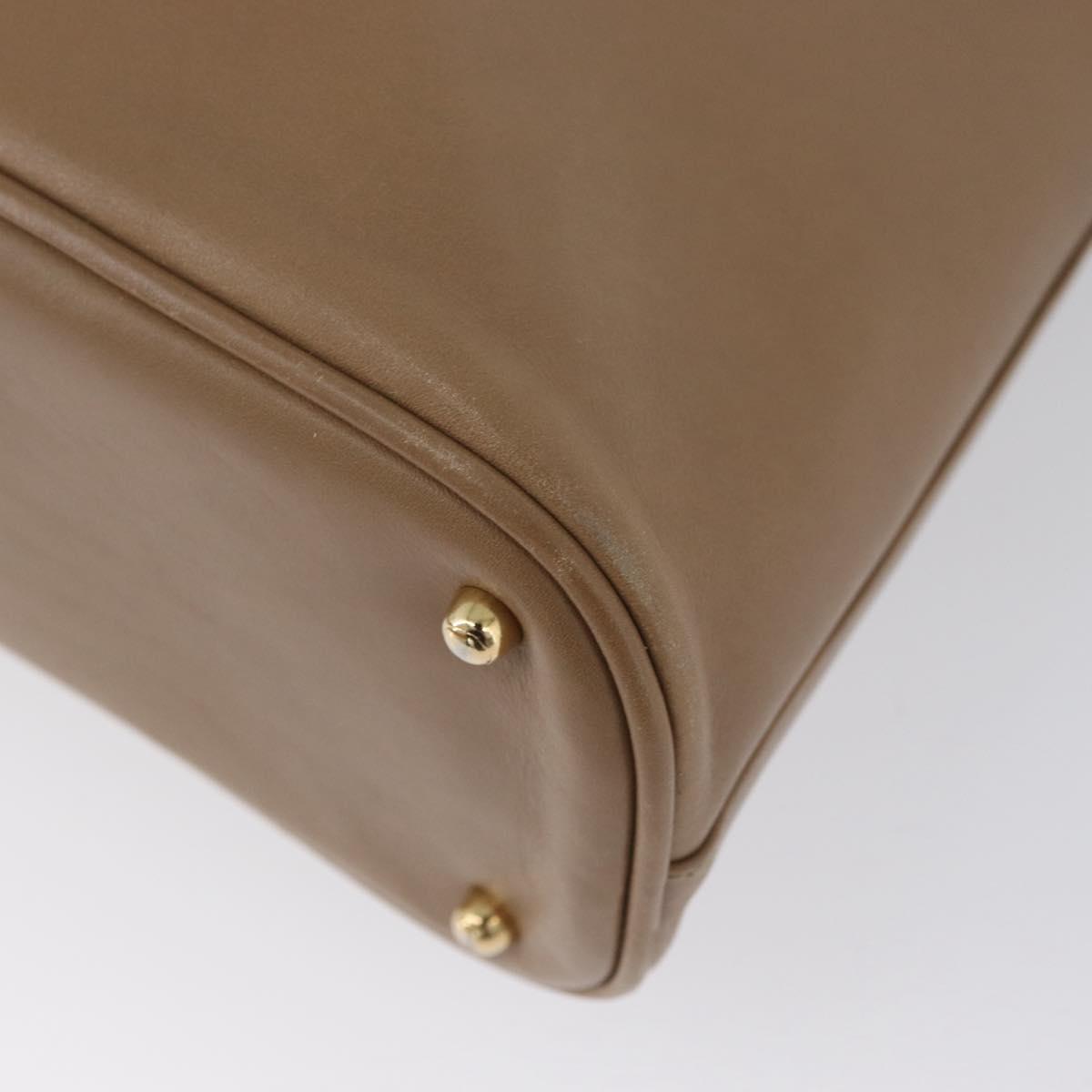 GUCCI Bamboo Tote Bag Leather Beige Gold 000 1186 0289 Auth bs34037