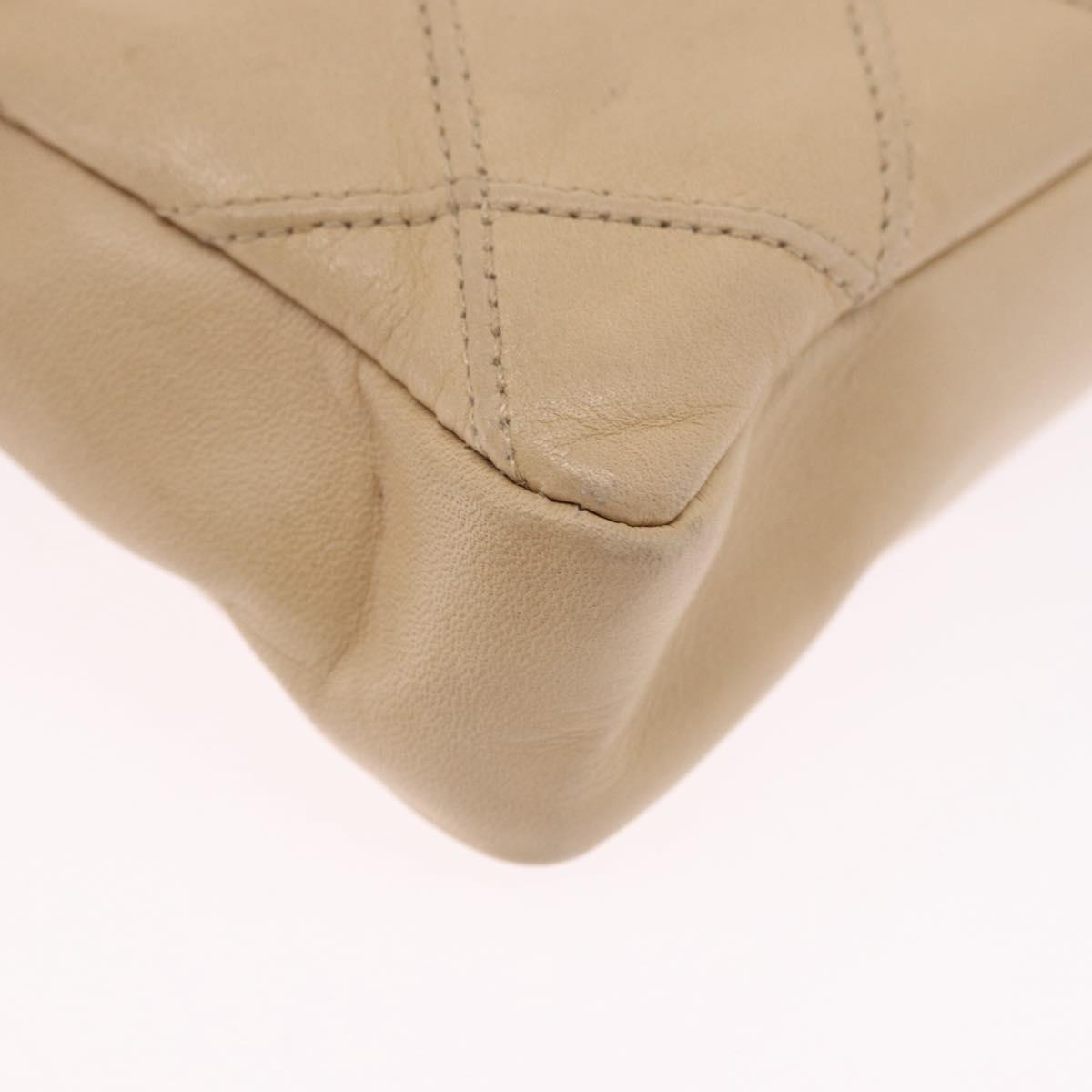 CHANEL Waist bag Lamb Skin Beige Gold CC Auth bs34038