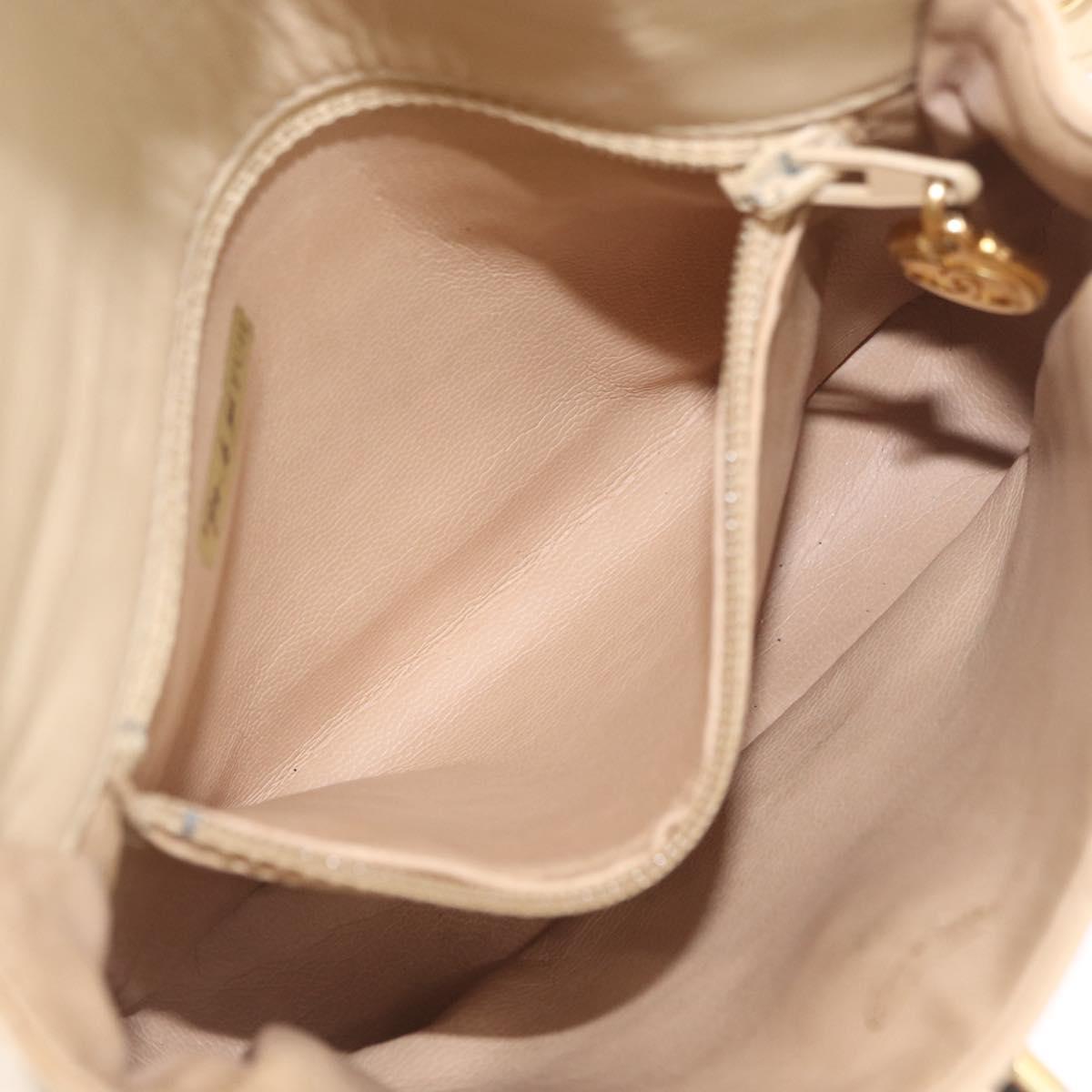 CHANEL Waist bag Lamb Skin Beige Gold CC Auth bs34038