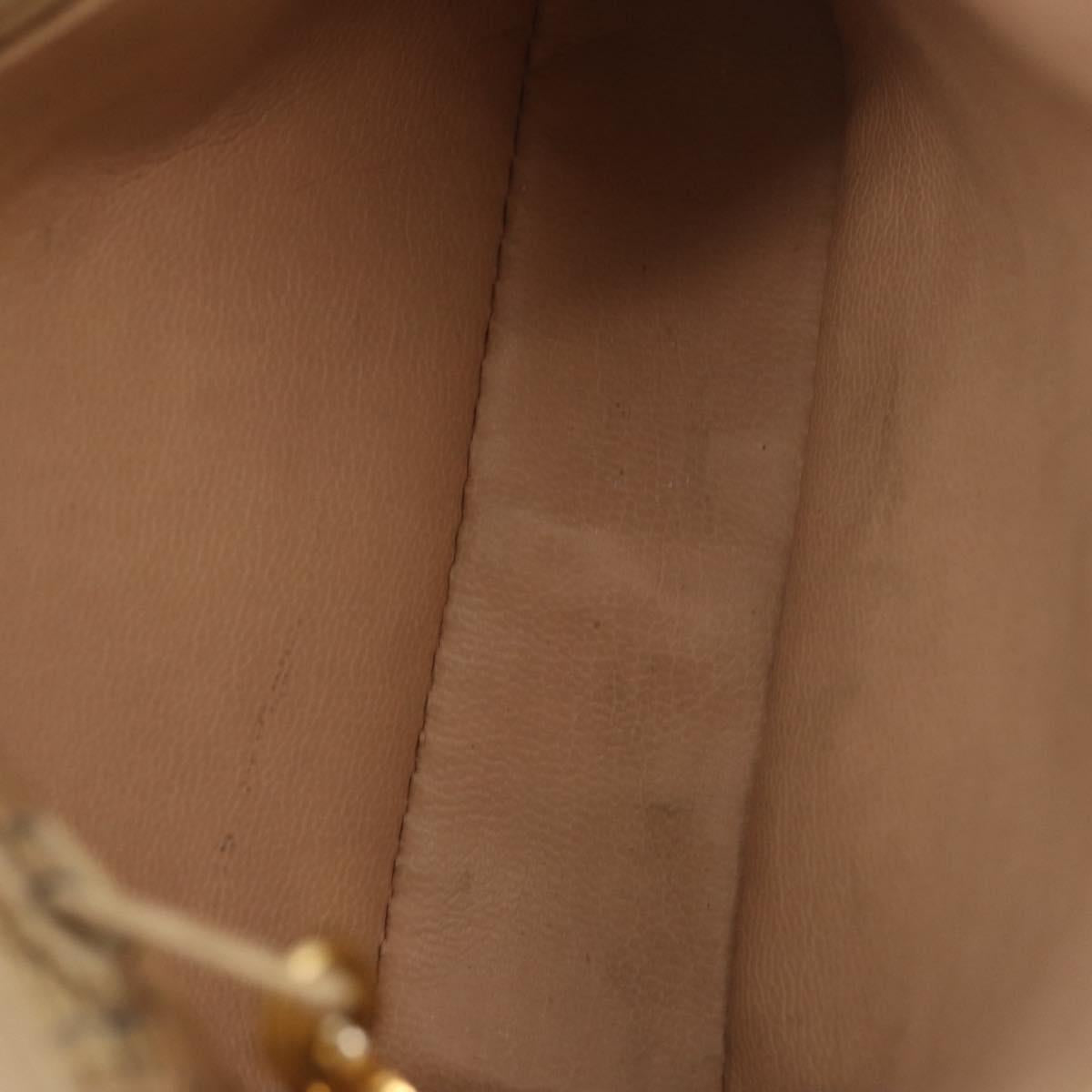 CHANEL Waist bag Lamb Skin Beige Gold CC Auth bs34038