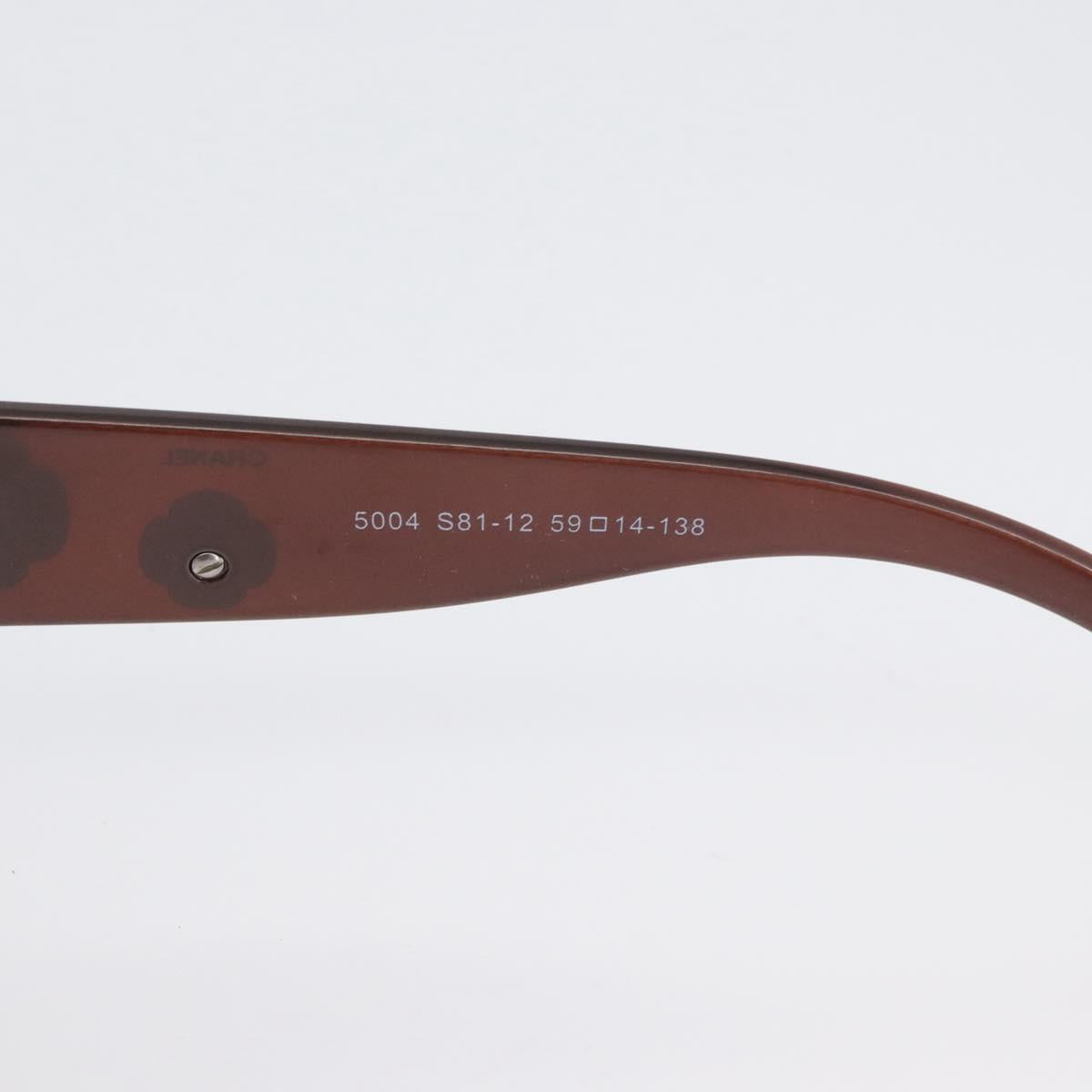 CHANEL Sunglasses plastic Brown CC Auth bs34041