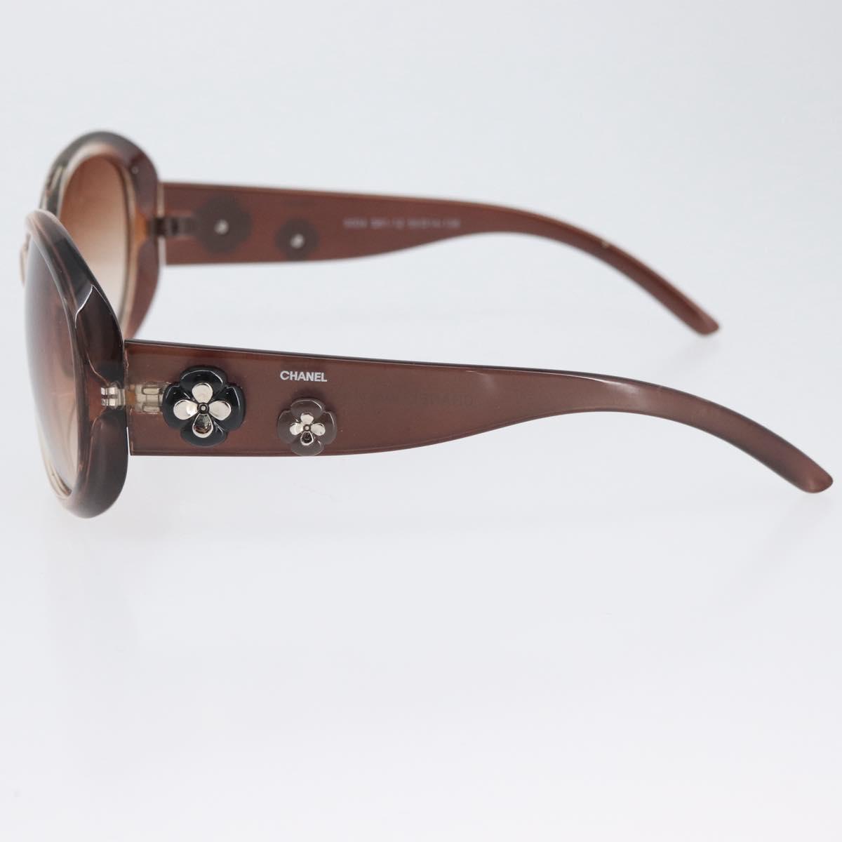 CHANEL Sunglasses plastic Brown CC Auth bs34041