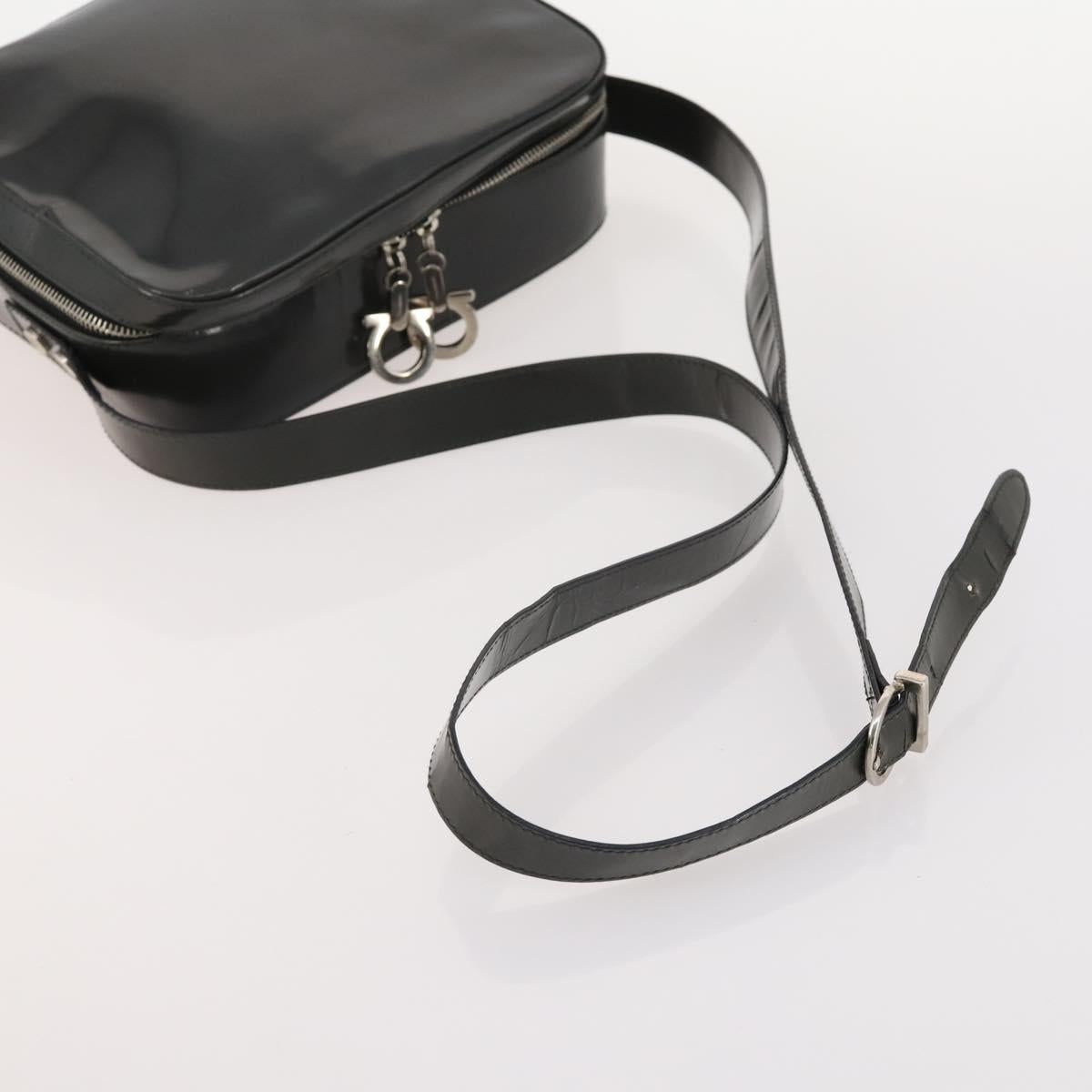 Salvatore Ferragamo Hand Bag Leather 3 Set Black Auth bs34044