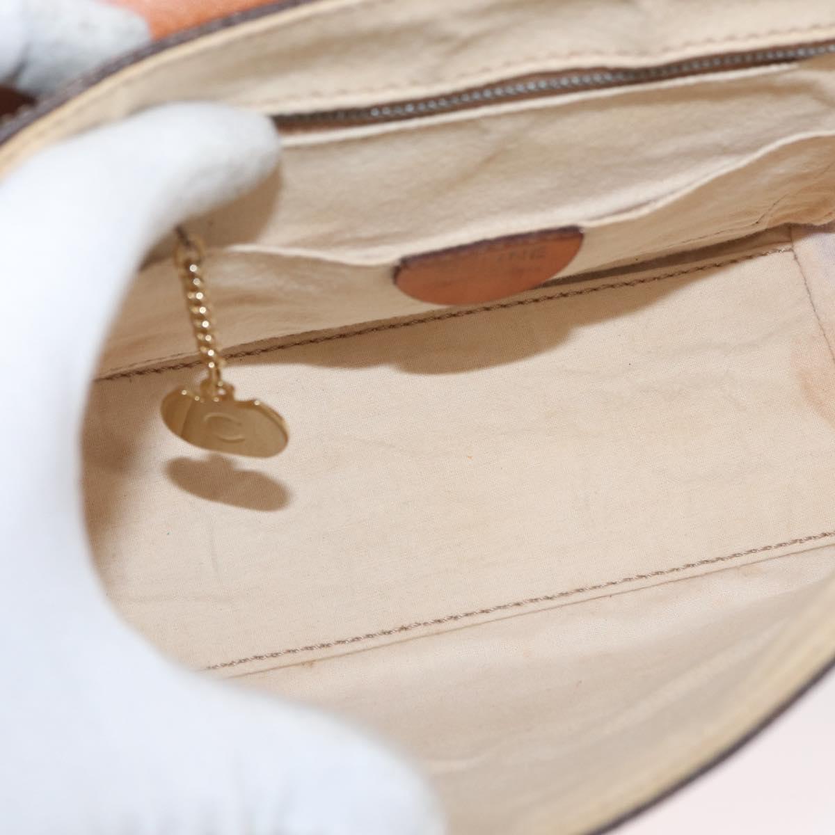CELINE Macadam Canvas Hand Bag PVC 2way Brown Gold Auth bs34055