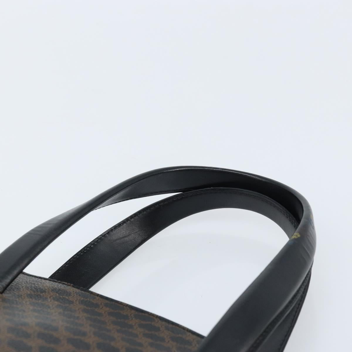 CELINE Macadam Canvas Hand Bag PVC Leather Black Gold Auth bs34056