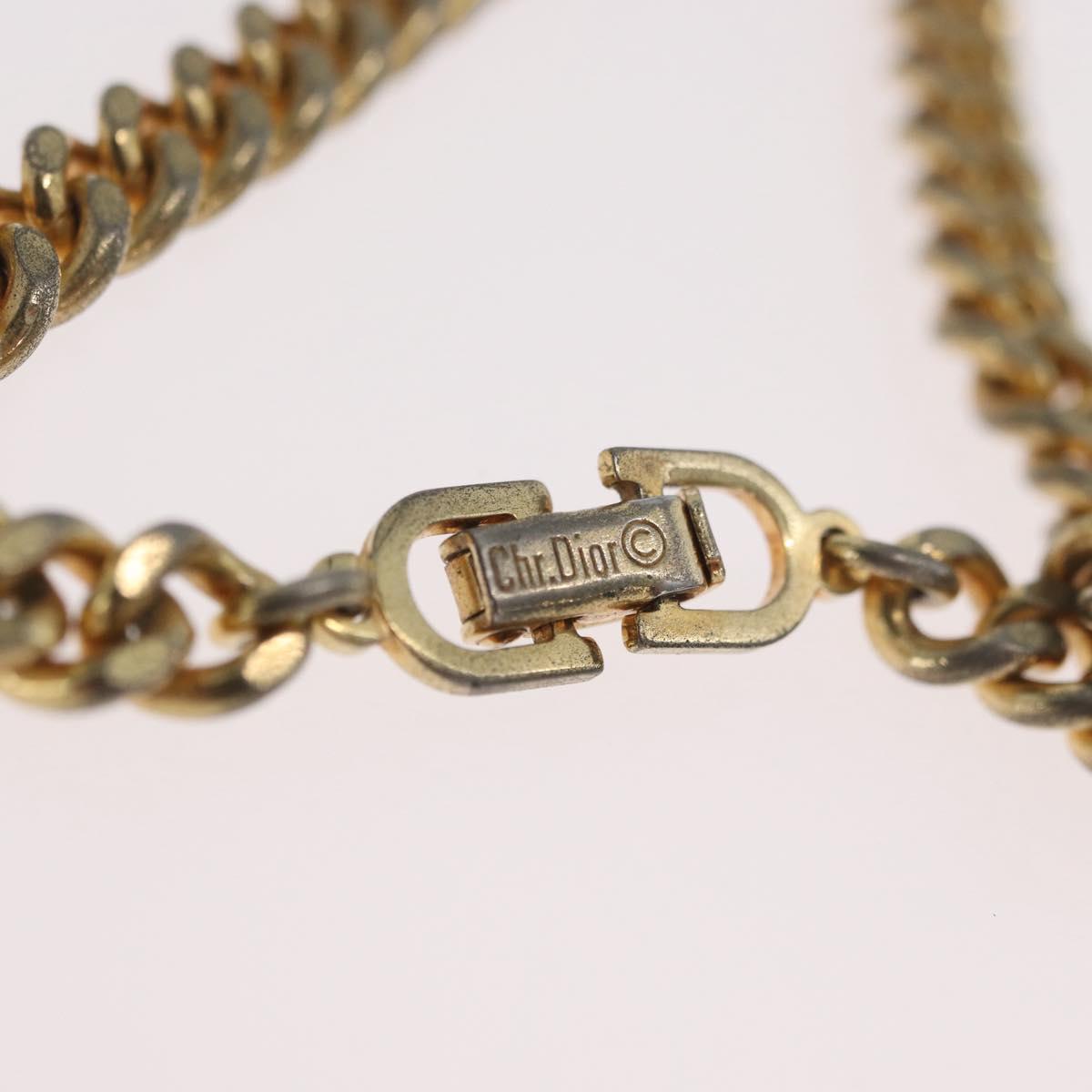 Christian Dior Necklace metal Gold Tone Auth bs34061