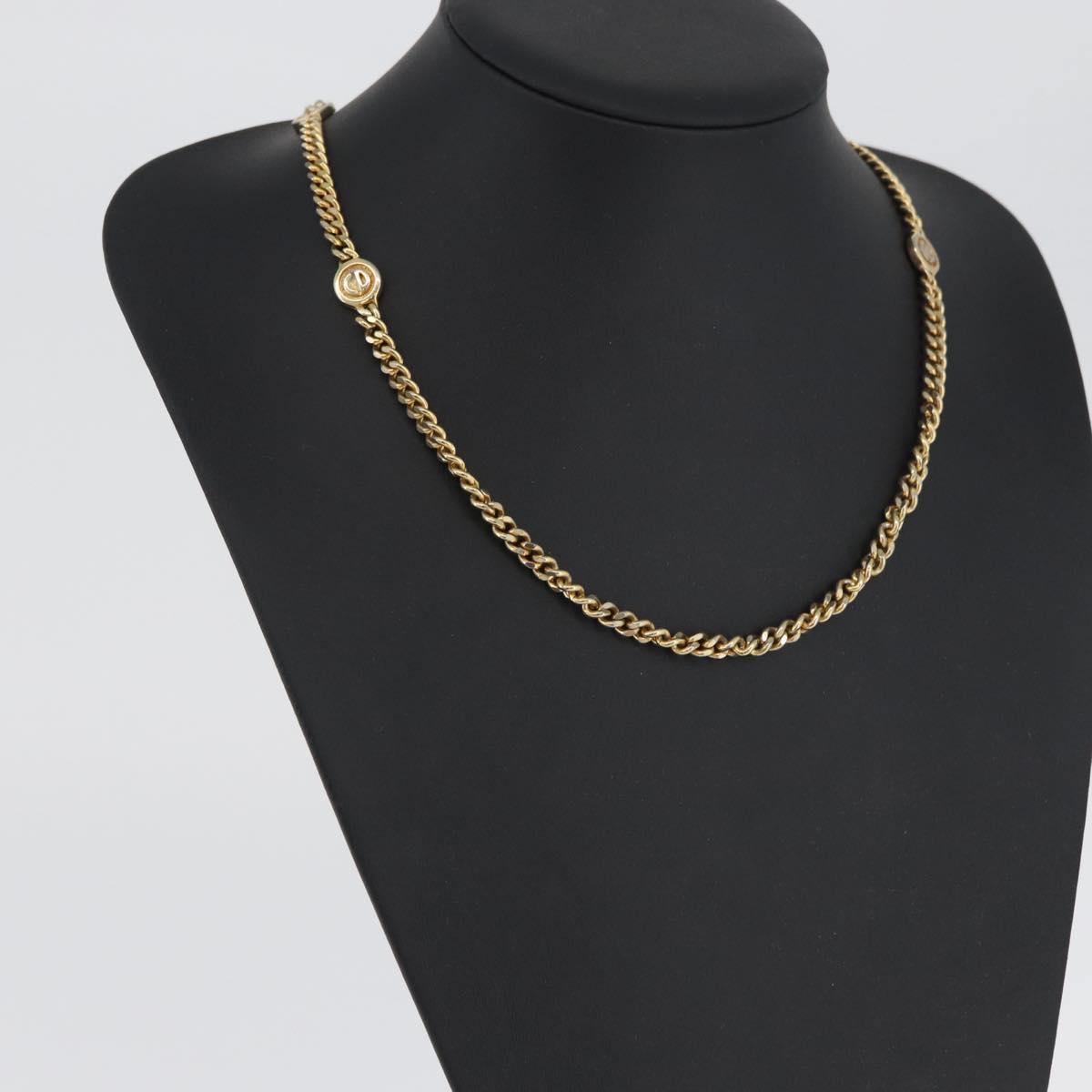 Christian Dior Necklace metal Gold Tone Auth bs34061