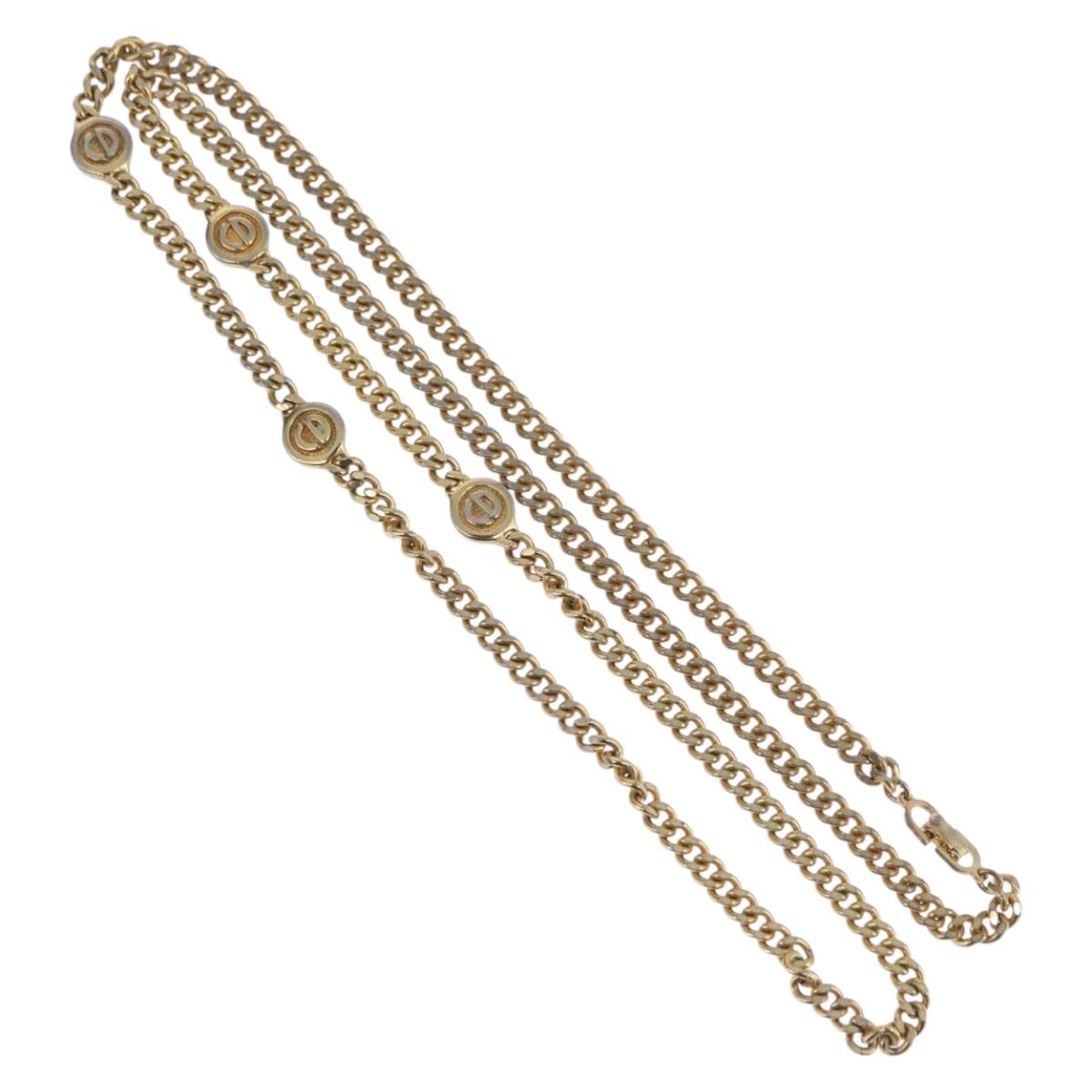 Christian Dior Necklace metal Gold Tone Auth bs34061