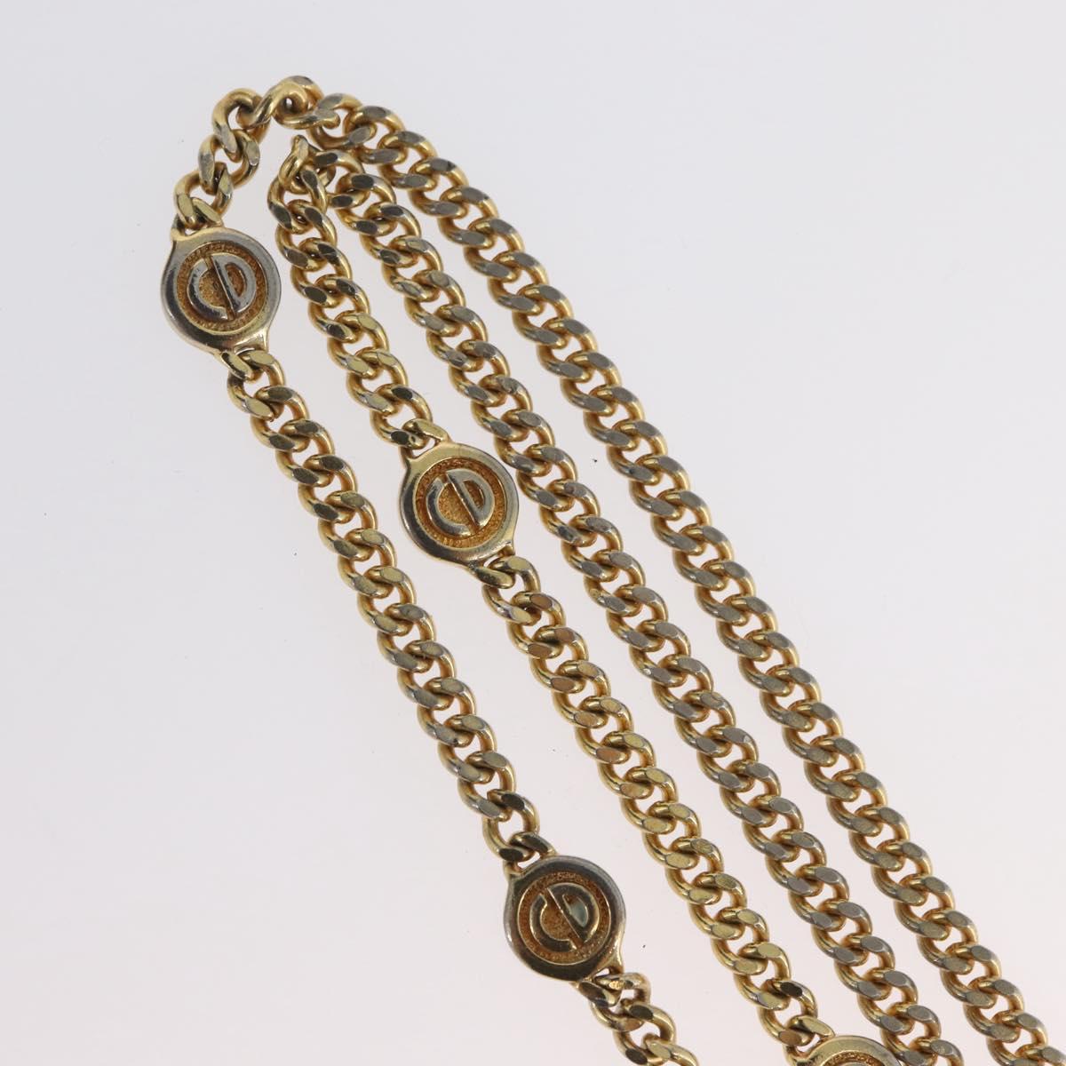Christian Dior Necklace metal Gold Tone Auth bs34061