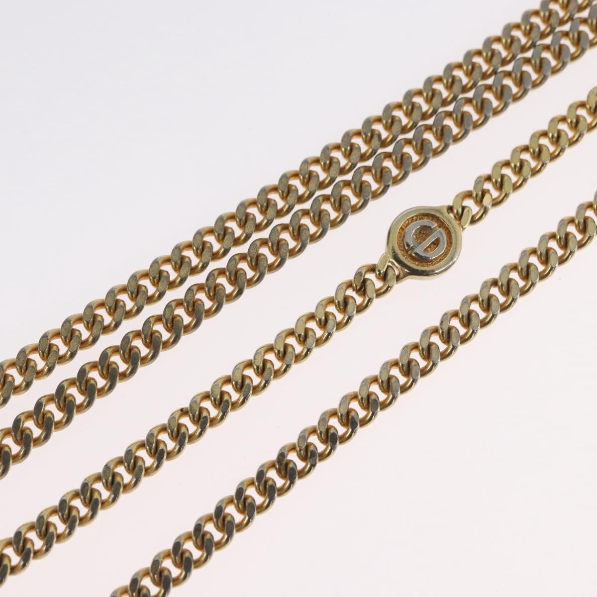 Christian Dior Necklace metal Gold Tone Auth bs34061