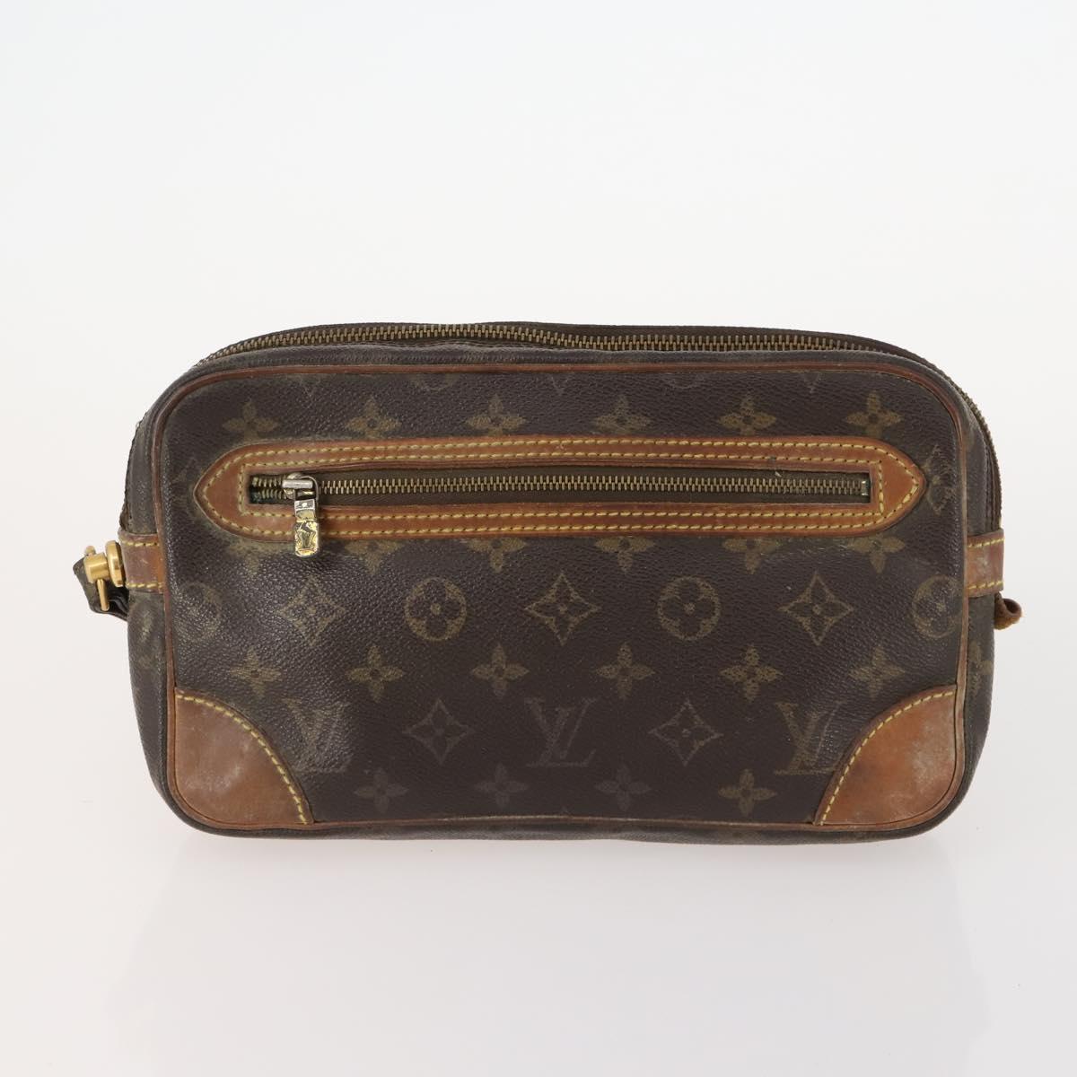 LOUIS VUITTON Monogram Pouch Clutch Bag 2 Set LV Auth bs34068
