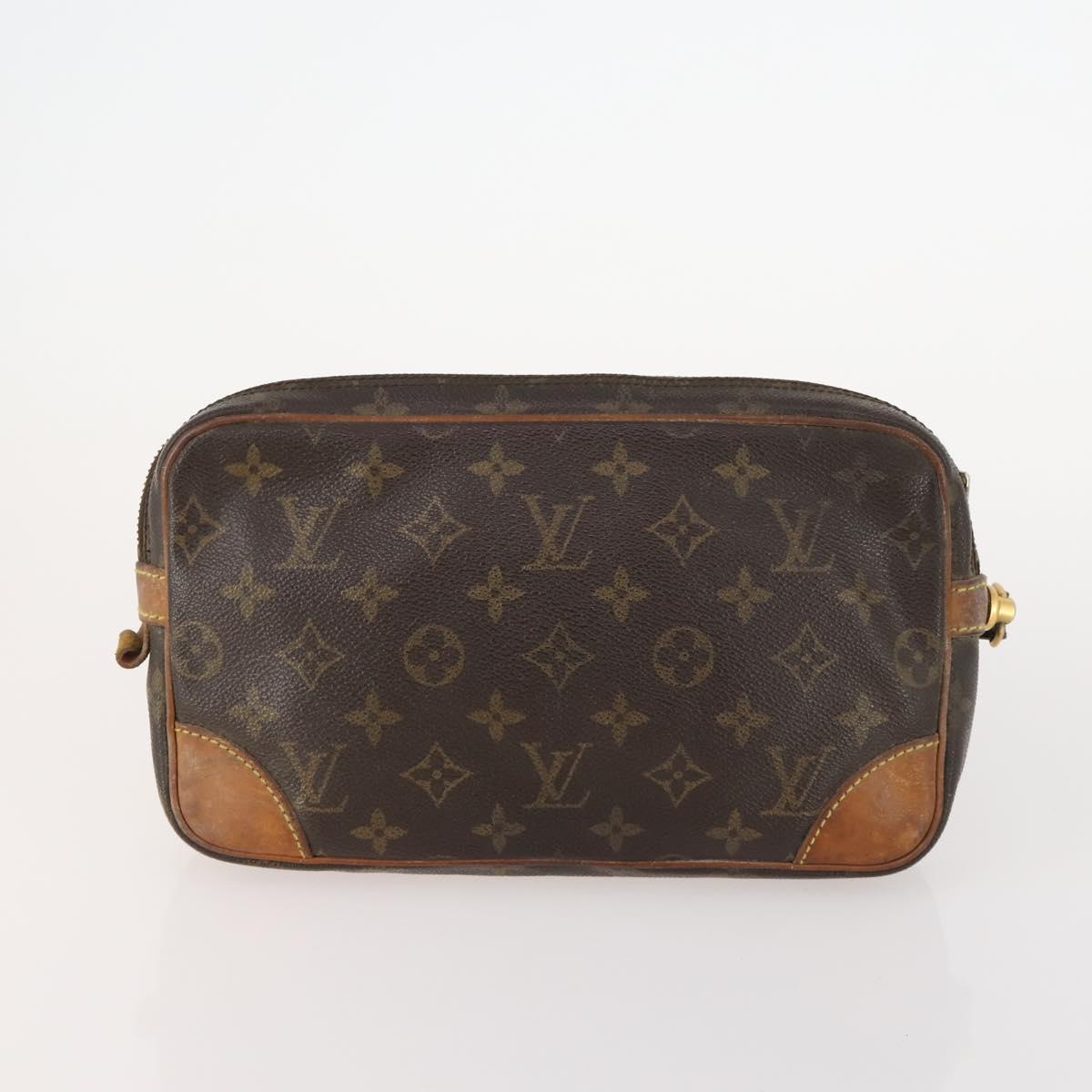 LOUIS VUITTON Monogram Pouch Clutch Bag 2 Set LV Auth bs34068