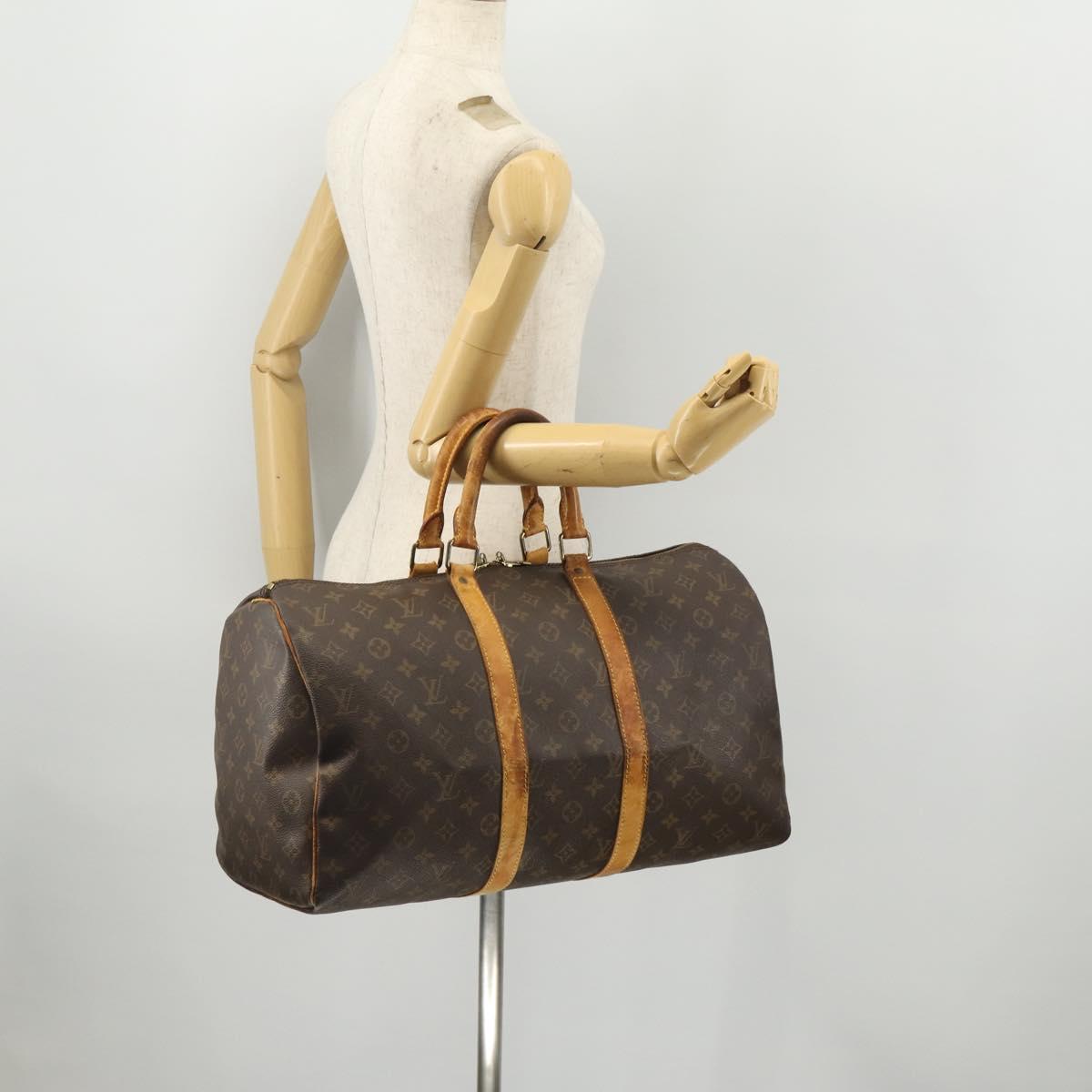 LOUIS VUITTON Monogram Keepall 45 Boston Bag M41428 LV Auth bs34073