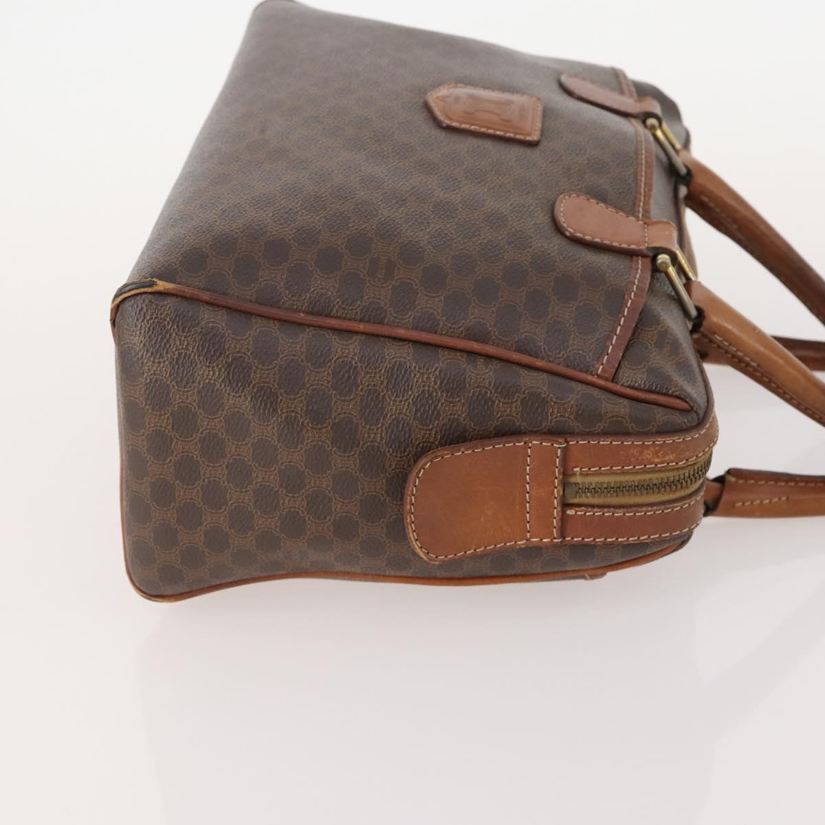 CELINE Macadam Canvas Hand Bag PVC Leather 2 Set Brown Navy Auth bs34088