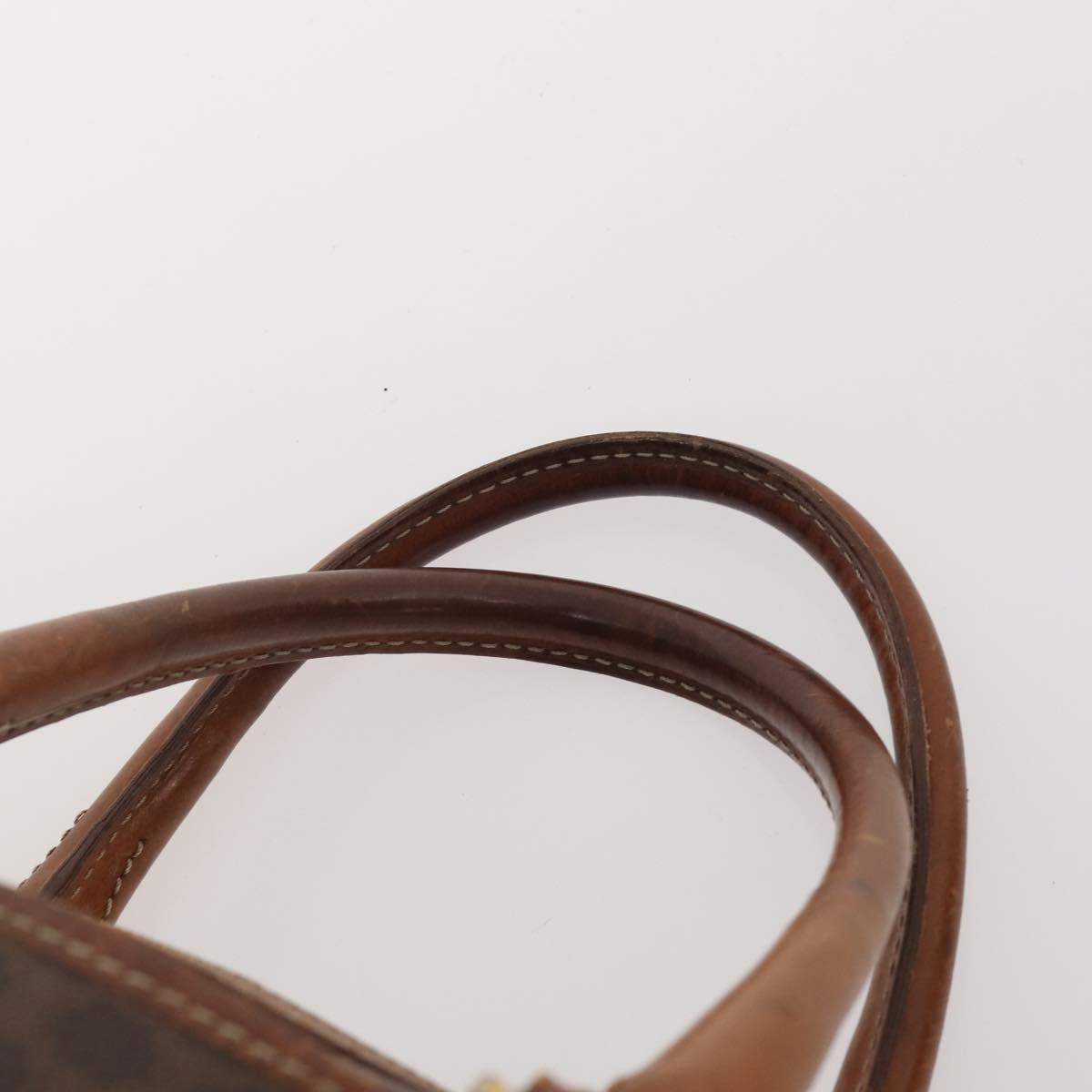 CELINE Macadam Canvas Hand Bag PVC Leather 2 Set Brown Navy Auth bs34088