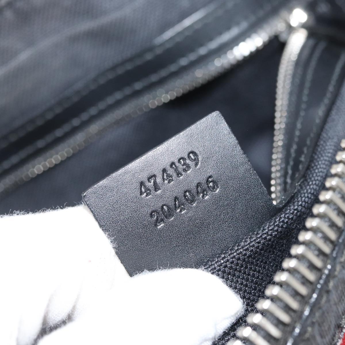 GUCCI GG Supreme Sherry Line Shoulder Bag PVC Black Red Navy 474139 Auth bs34094