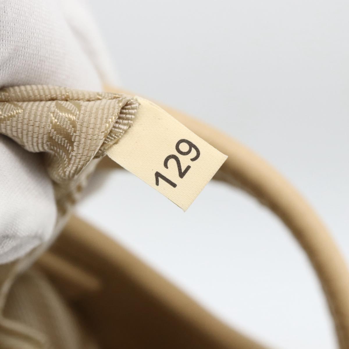 PRADA Shoulder Bag Nylon Beige Silver Auth bs34095