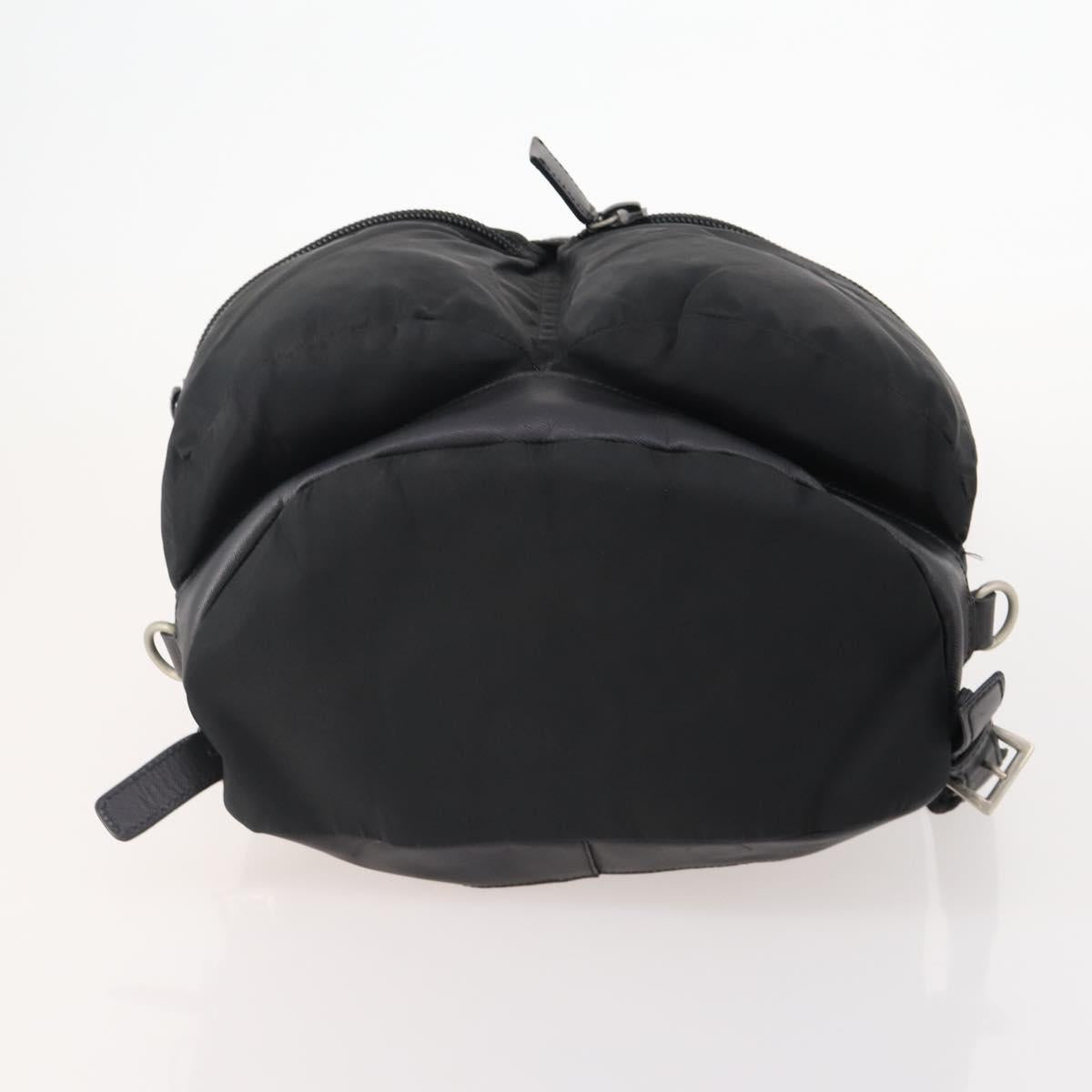 PRADA Backpack Nylon Black Silver Auth bs34099