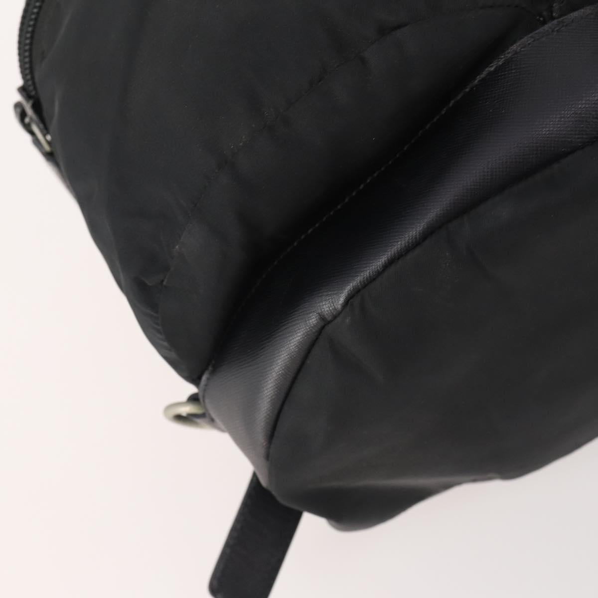 PRADA Backpack Nylon Black Silver Auth bs34099