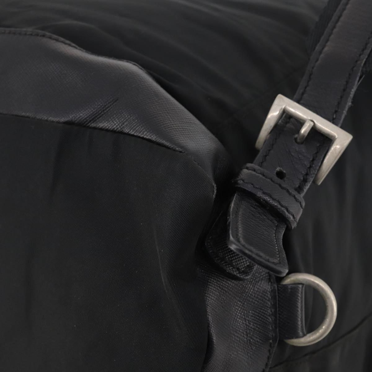 PRADA Backpack Nylon Black Silver Auth bs34099