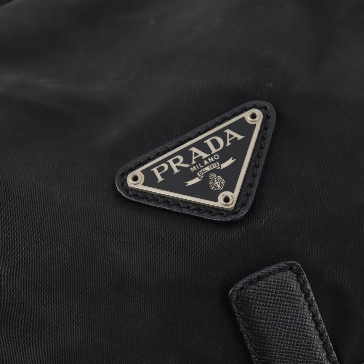 PRADA Backpack Nylon Black Silver Auth bs34099