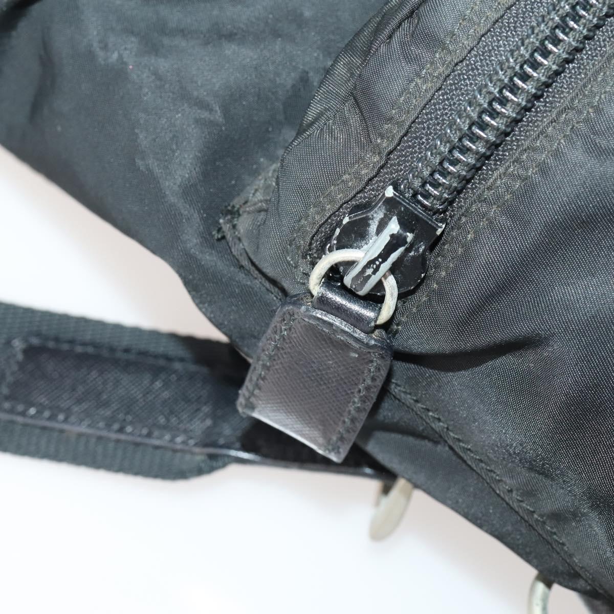 PRADA Backpack Nylon Black Silver Auth bs34099