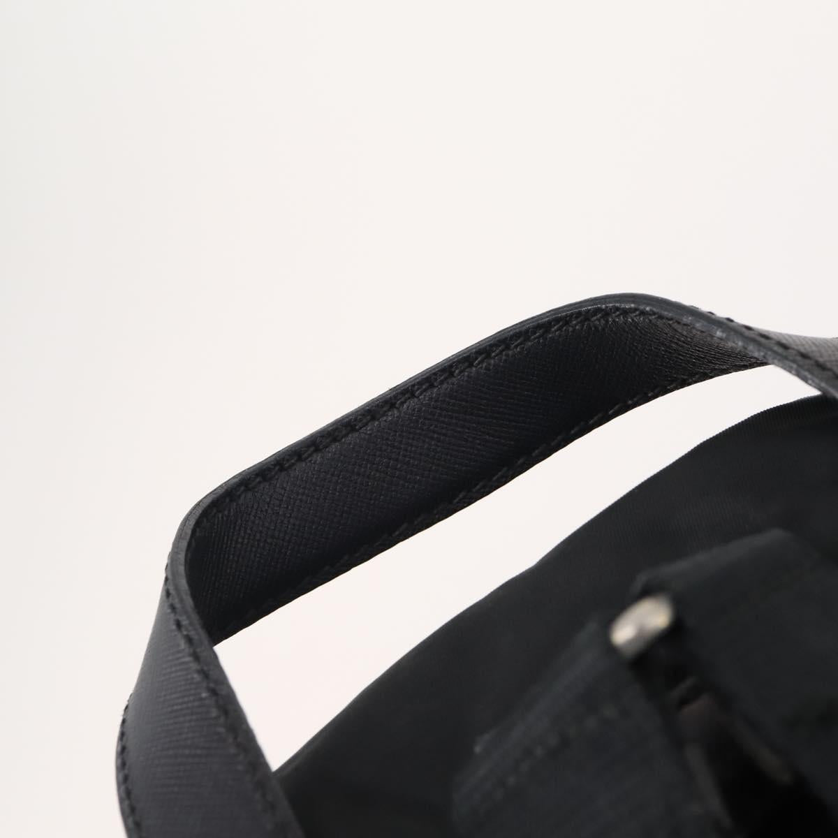 PRADA Backpack Nylon Black Silver Auth bs34099