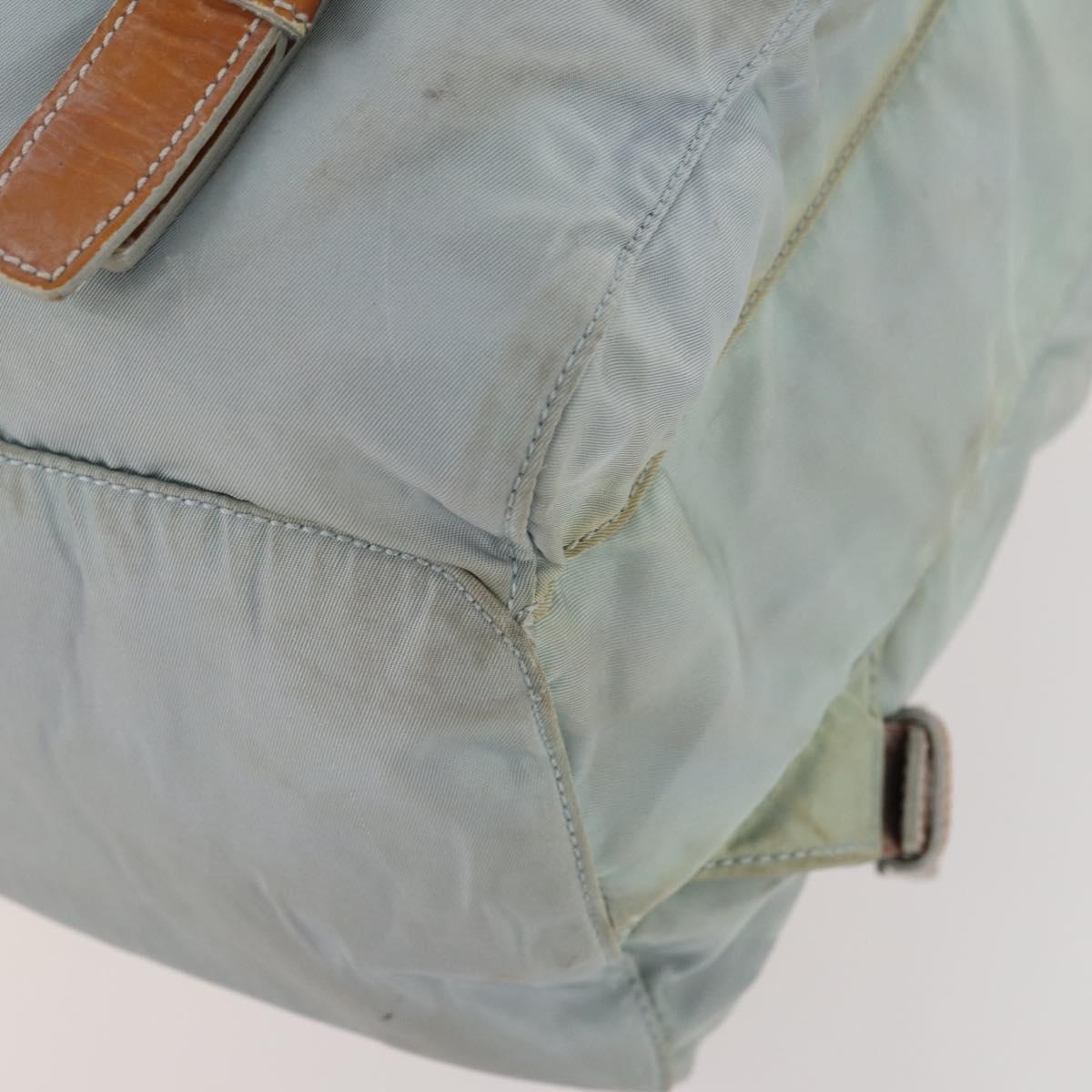 PRADA Backpack Nylon Light Blue Silver Auth bs34101