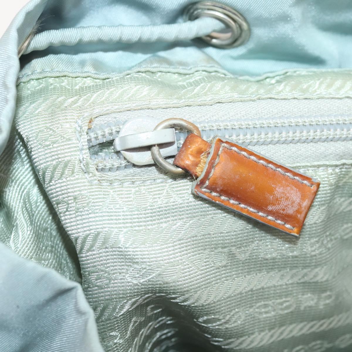 PRADA Backpack Nylon Light Blue Silver Auth bs34101