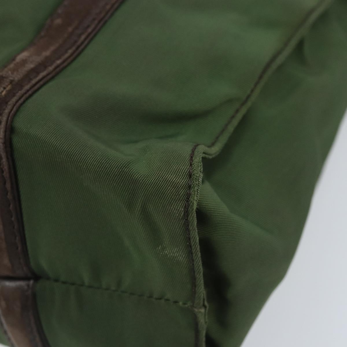 PRADA Hand Bag Nylon Green Auth bs34103