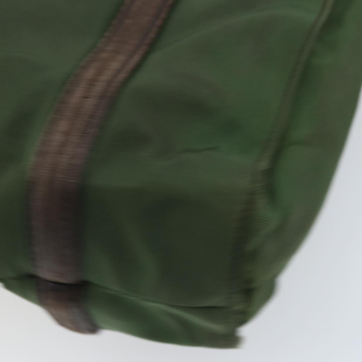 PRADA Hand Bag Nylon Green Auth bs34103