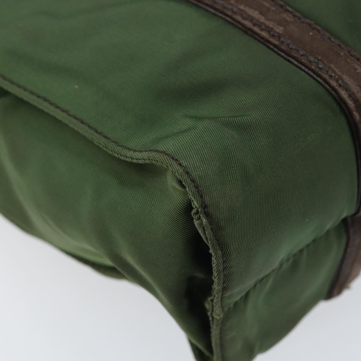 PRADA Hand Bag Nylon Green Auth bs34103