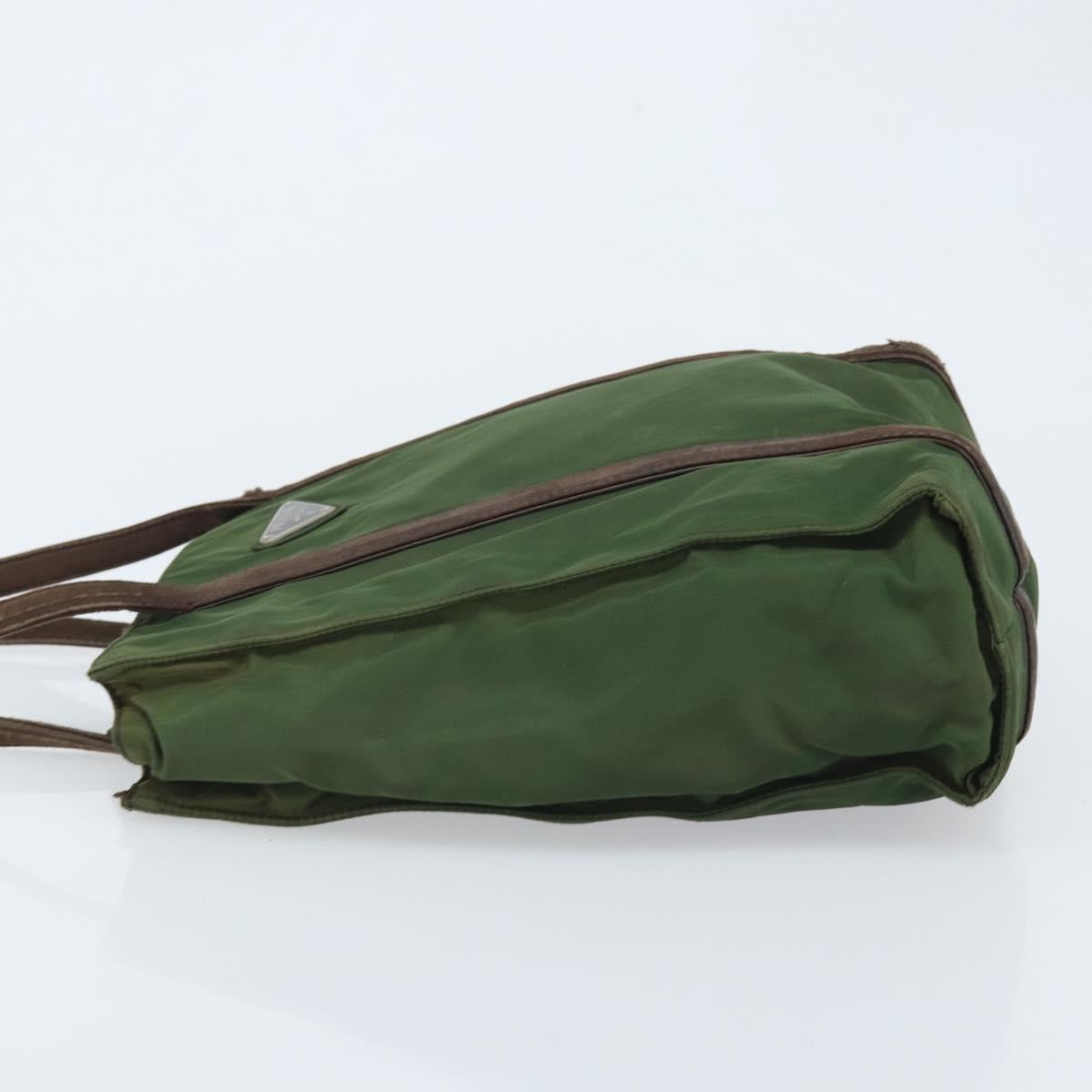 PRADA Hand Bag Nylon Green Auth bs34103