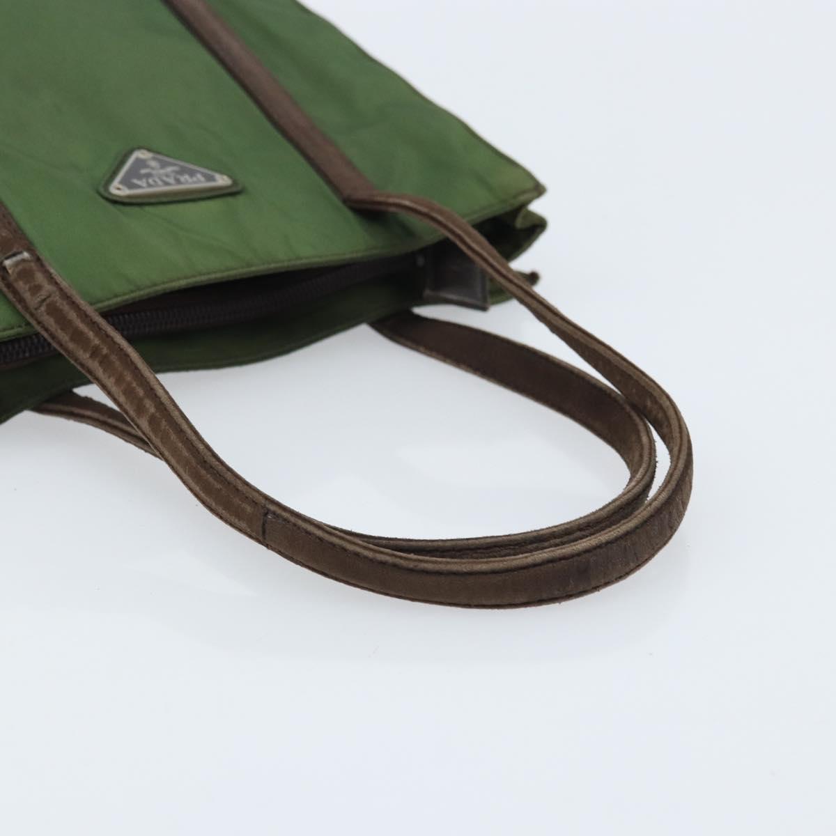 PRADA Hand Bag Nylon Green Auth bs34103