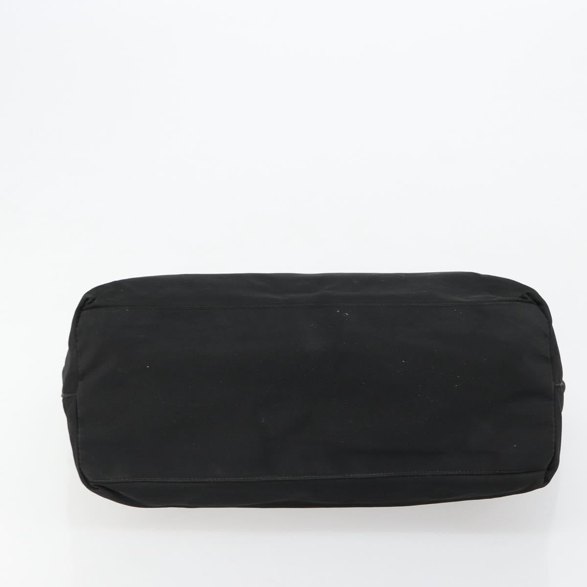 PRADA Hand Bag Nylon Black Silver Auth bs34105