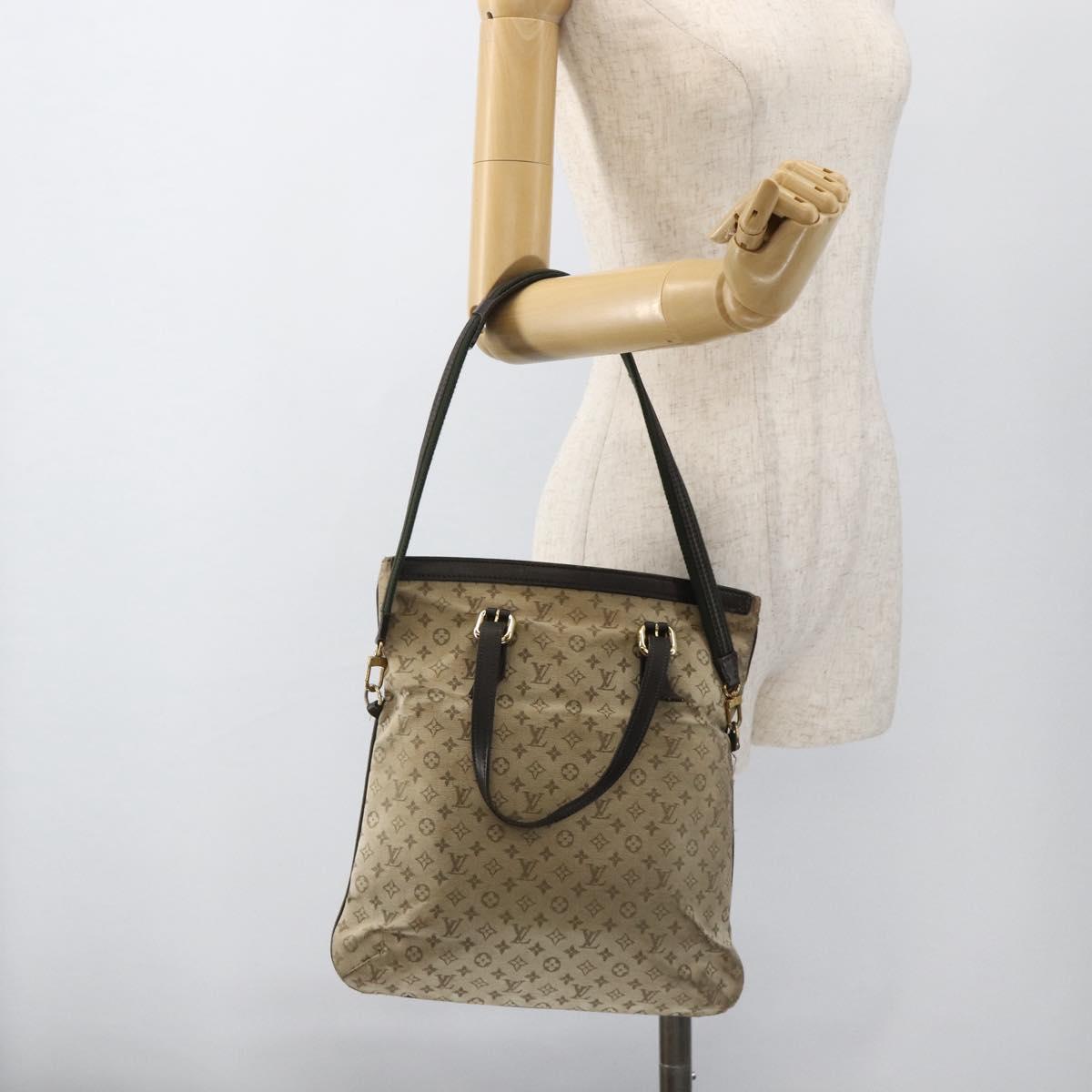 LOUIS VUITTON Monogram Mini Françoise Tote Bag 2way Khaki M92209 LV Auth bs34106
