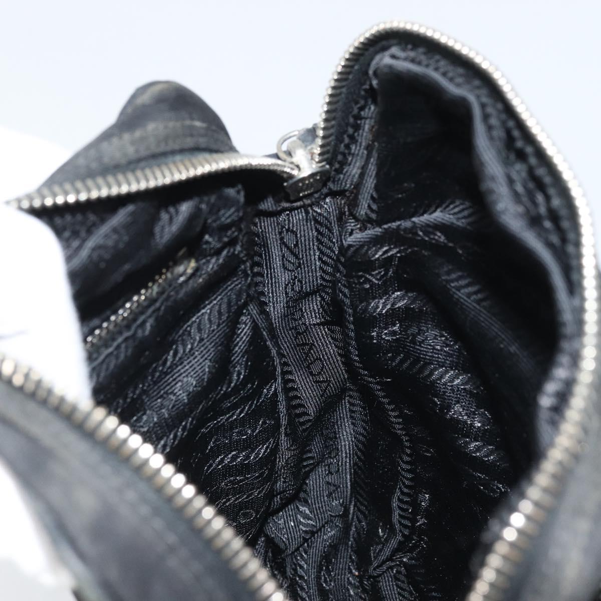 PRADA Shoulder Bag Nylon Black Silver Auth bs34107