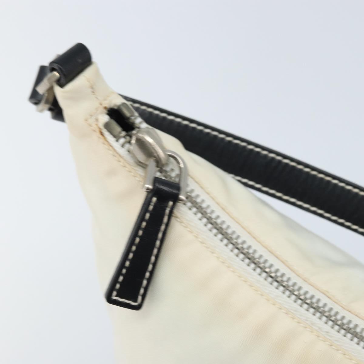 PRADA Hand Bag Nylon Silver White Auth bs34109