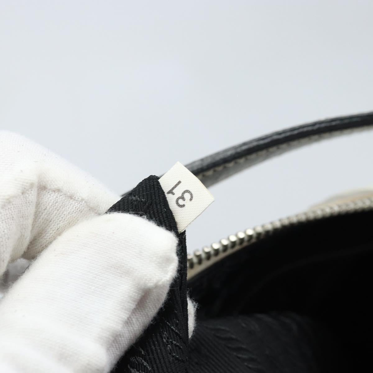 PRADA Hand Bag Nylon Silver White Auth bs34109