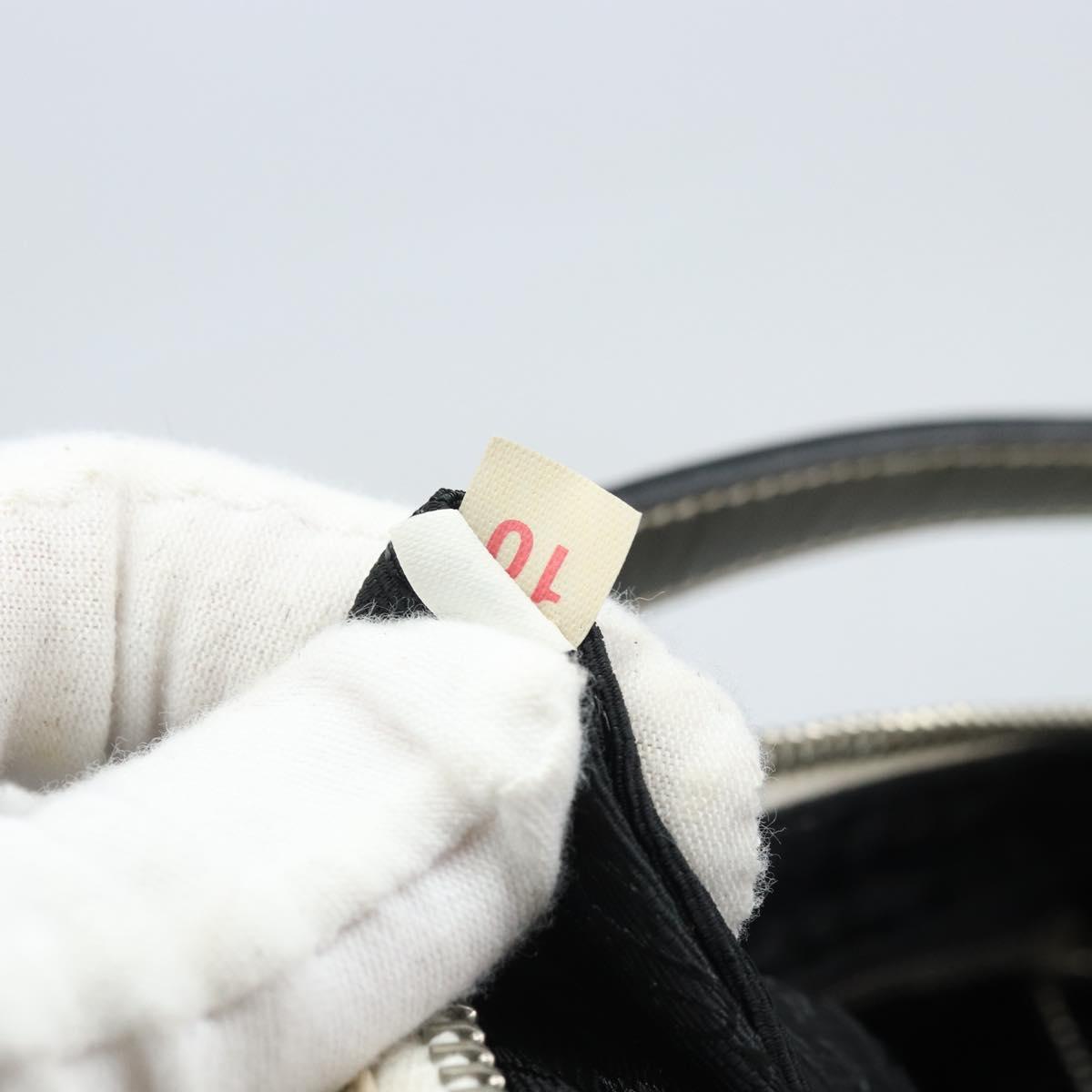 PRADA Hand Bag Nylon Silver White Auth bs34109
